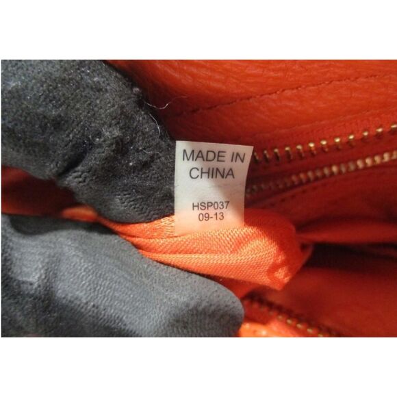 Tory Burch- Dark Orange w/ Gold Tone Hardware Top Zip Footed Shoulder Tote - Picture 6 of 6